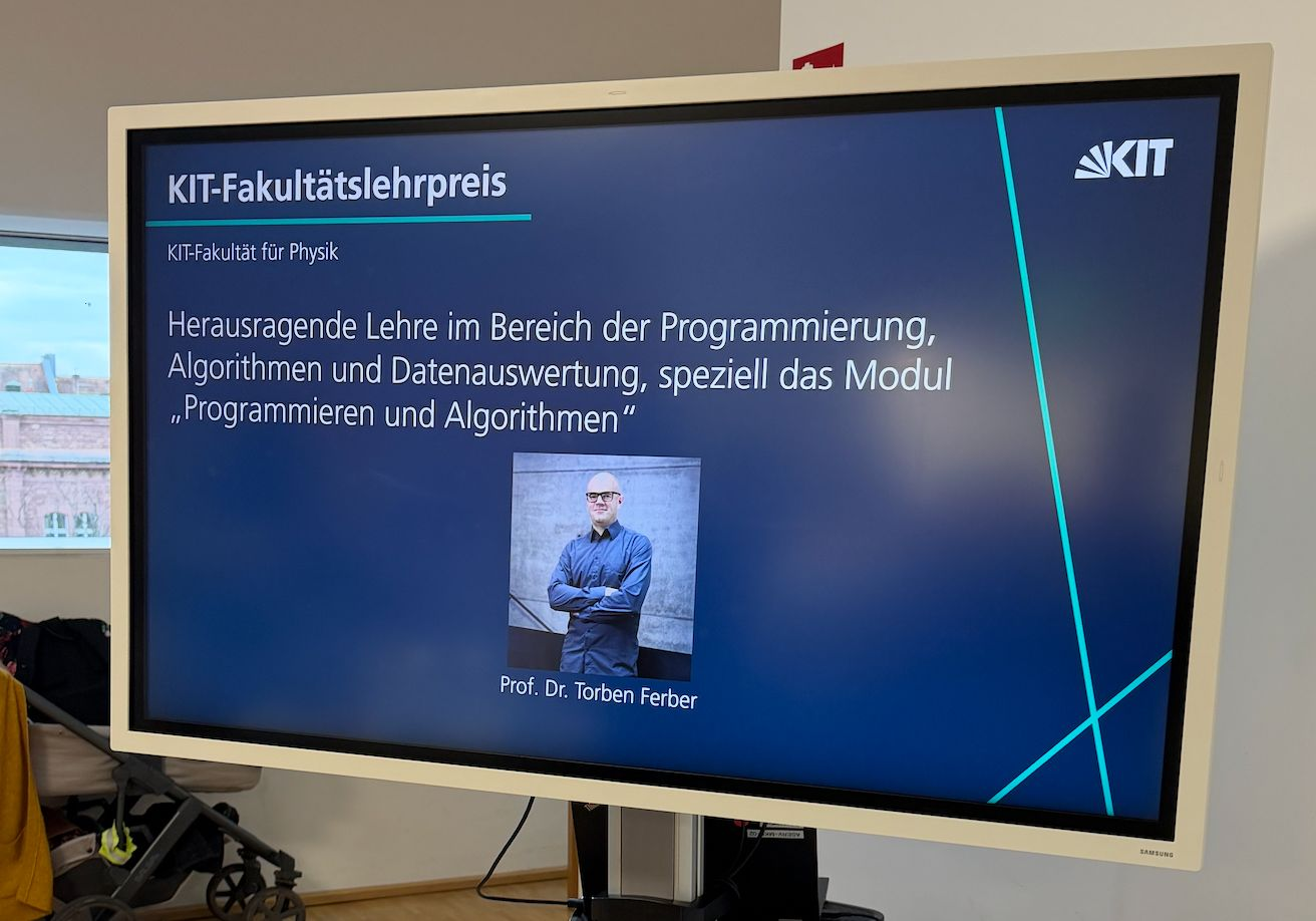 Vortrag Folie zum KIT-Fakult&auml;tslehrpreis f&uuml;r Prof. Ferber